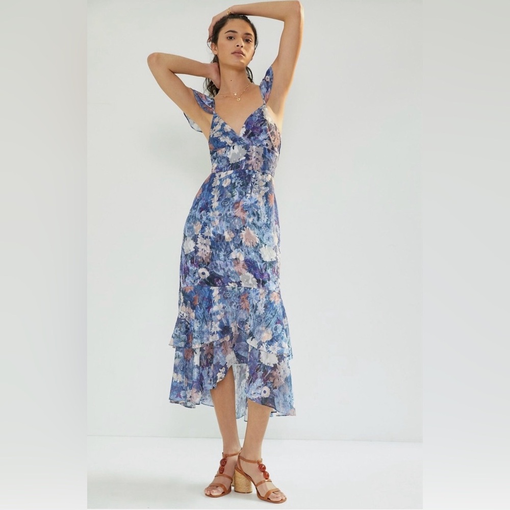 Hutch Blue Floral Midi Dress